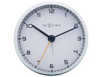Alarmklok Nextime 9x9x7.5cm Metaal Wit 'company Alarm' cijfers