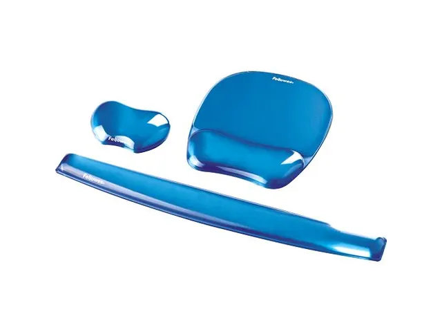 Muismat met polssteun Fellowes Crystals gel transparant blauw