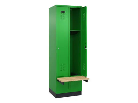 locker met bank,HxBxD 1950x600x815mm,2vak,vak B 300mm,cilinderslot