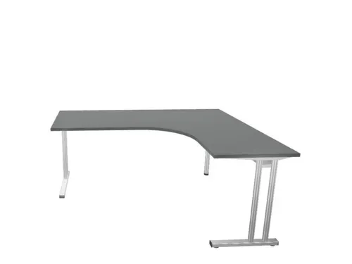 bureau in vrije vorm,HxBxD 740x1800x1600mm,vrije vorm,MS-donkergrijs