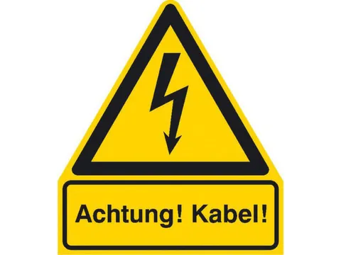 waarschuwings-combibord,v. binnen/buiten,Let op! Kabels!,PVC