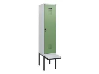 locker met bank,HxBxD 1950x400x815mm,1vak,vak B 400mm,draaigrendel - 2