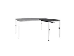 Bureau Linesto N4 aanbouwtafel 80x60cm houtprint schaduw 25mm wit