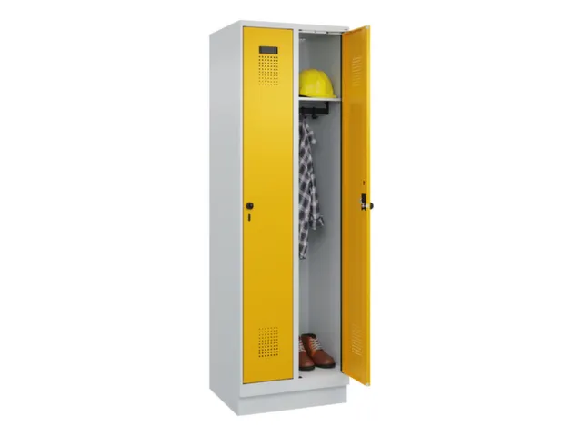 locker,HxBxD 1950x600x500mm,2vak,vak B 300mm,draaigrendel,sokkel