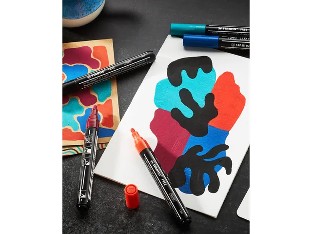 Acrylmarker STABILO Free Acrylic T300 geel 2-3mm