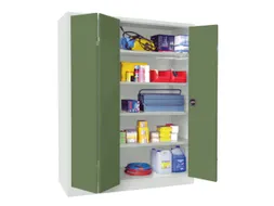 Ruime Vouwdeurkast 1950x1500x500mm 4legborden Ral7035 Front Ral6011