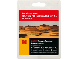 185C057168 Kodak Canon Pgi570Xl/Cli571Xl MG Inkt cmykk HC rebuilt Blis - 1