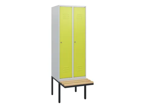 locker met bank,HxBxD 1950x600x815mm,2vak,vak B 300mm,cil.-slot