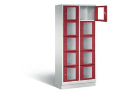 Lockerkast 1800x810x500mm 2x5 vakken Cilinderslot, Sokkel, RAL3003
