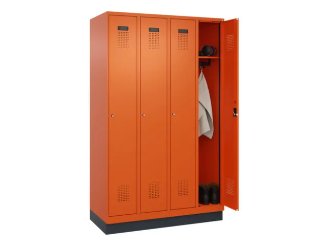 locker,HxBxD 1950x1200x500mm,4vak,vak B 300mm,cil.-slot,sokkel