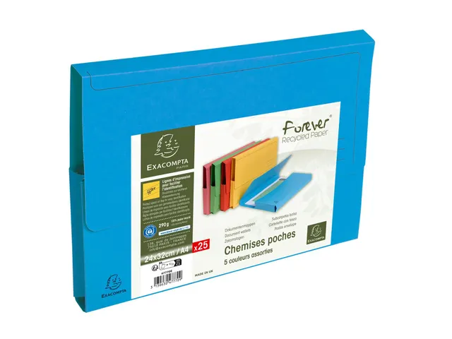 Pocketmappen in felle kleuren FOREVER 24.5x32.5cm Assorti 25 stuks