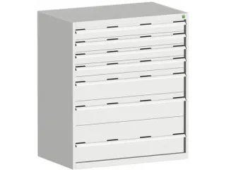 ladekast HxBxD 1200x1050x750mm 7laden RAL7035 front RAL7035 - 1