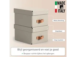 Leitz Puro Opbergdoos met deksel klein 7L set van 2 beige - 3
