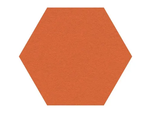 OUTLET Prikbord Zeshoek Oranje Kleur 2211 Bulletin Paneel Ø 60cm fram