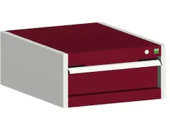 ladekast HxBxD 250x525x525mm 1lade RAL7035 front RAL3004