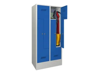 Z-garderobekast,HxBxD 1850x800x500mm,vak B 400mm,RAL7035,front RAL5010 - 2