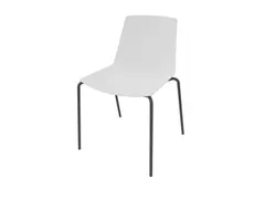 bezoekersstoel,4voeten ronde buis donkergrijs,zitschaal PP wit