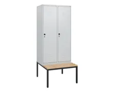 locker met bank,HxBxD 1950x800x815mm,2vak,vak B 400mm,draaigrendel