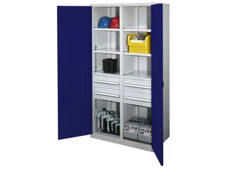 Materiaalkast Scheidingswand Geperf 1950x1000x600mm 6legborden 4laden - 1