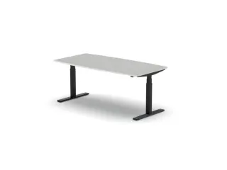 Elektrisch ihv Vergadertafel Vatvorm 1800x800mm Zwart+ Lichtgrijs Blad - 1
