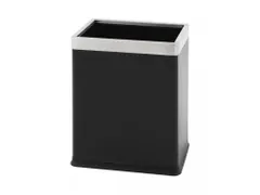 Dubbelwandige papierbak rechthoekig 10 Liter Zwart RVS