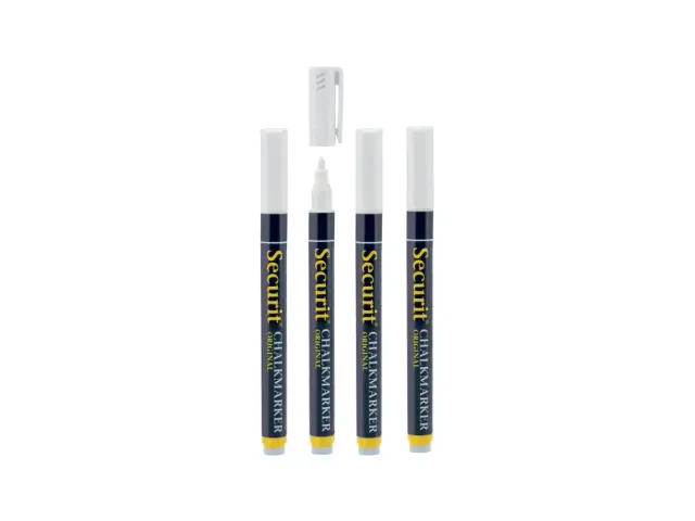Krijtstift Securit SMA-100 rond wit 1-2mm blister à 4 stuks