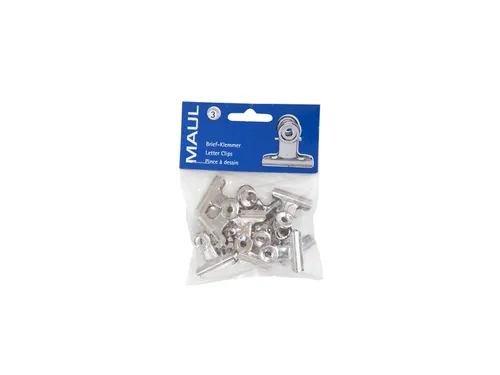 Papierklem MAUL Bulldog 30mm capaciteit 10mm zilver