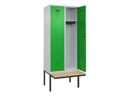 locker met bank,HxBxD 2120x800x815mm,2vak,vak B 400mm,cilinderslot