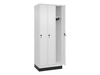locker,HxBxD 1950x750x500mm,3vak,vak B 250mm,draaigrendel,sokkel - 2