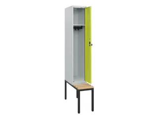 locker met bank,HxBxD 1950x300x815mm,1vak,vak B 300mm,draaigrendel - 1