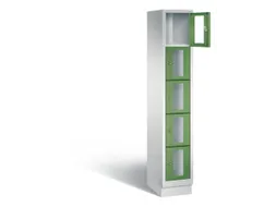 Lockerkast 1800x320x500mm 1x5 vakken Cilinderslot, Sokkel, RAL6011