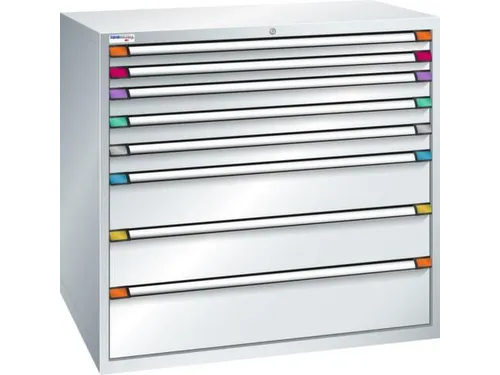 ladekast HxBxD 1200x1205x695mm 8laden RAL7035 front RAL7035