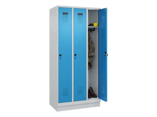 locker,HxBxD 1950x900x500mm,3vak,vak B 300mm,draaigrendel,sokkel