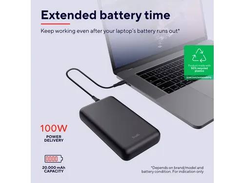 Powerbank Trust Laro laptop 100W