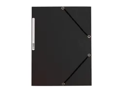 Elastomap A4 Met 3 Kleppen Karton Zwart Voor 200 Vel Pak 10 Stuks