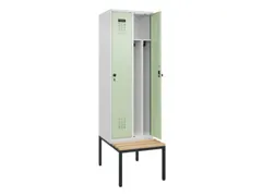 locker met bank,voor scheiding van kleding,HxBxD 2120x600x815mm,2vak