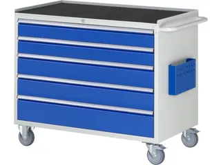 gereedschapswagen 975x1145x650mm metaalblad 450kg 5 laden RAL5010 - 1