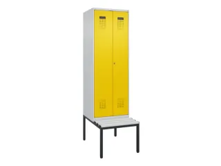 PBM-locker met bank,HxBxD 2120x600x815mm,2vak,vak B 300mm - 2