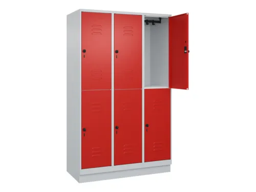 dubbeldekse locker,HxBxD 1950x1200x500mm,3x2vak.,vak B 400mm