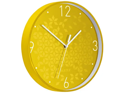 Wandklok Leitz WOW Ø29cm geel