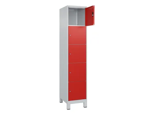 lockerkast,HxBxD 1950x400x500mm,1x5vakken,vak B 400mm,cil.-slot,voeten