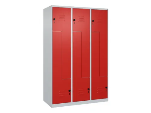 Z-garderobekast,HxBxD 1850x1200x500mm,vak B 200/400mm,draaigrendel