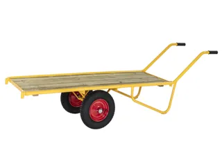 handtrekwagen,draagverm. 250kg,laadvl. LxB 1650x615mm,houtplaat,geel - 1