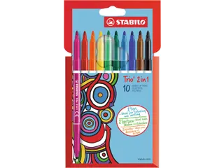 Viltstift Stabilo Trio Non Permanent 2 In 1 223/10 Stuks Assorti - 1