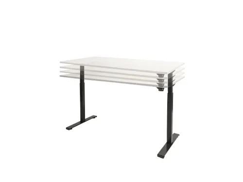 Dextro Basic Zit-sta Bureau Elektrisch 180x80 Licht Grijs 25mm Zwart