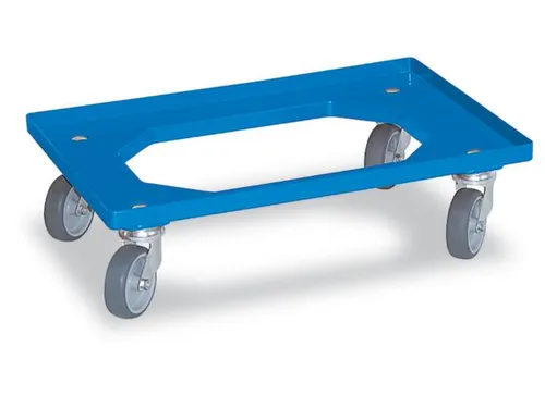Bakonderwagen 250kg Laadvloer Lxb 600x400mm Rubberen Wielen Blauw