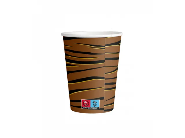 Wegwerp bekers Papier Cups Tiger Safari 8 stuks