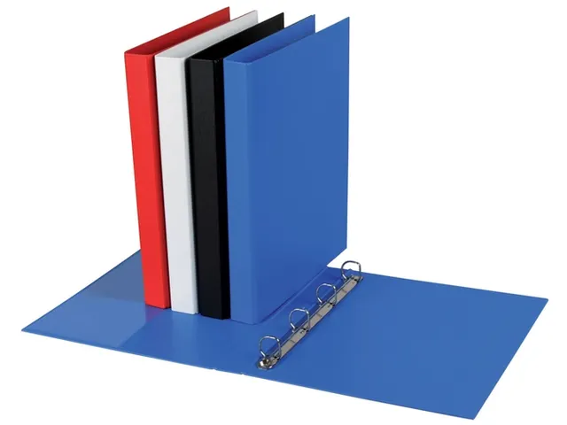 Ringband Quantore A4 4-rings D-mech 20mm PP blauw