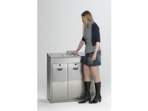 afvalverzamelstation 3x48 liter HxBxD 920x1000x430mm nee deksel RVS
