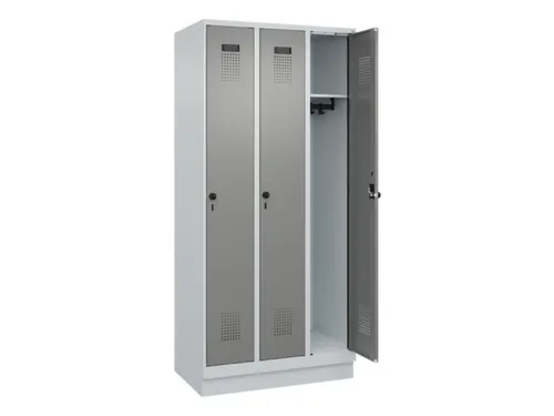 locker,HxBxD 1950x900x500mm,3vak,vak B 300mm,draaigrendel,sokkel